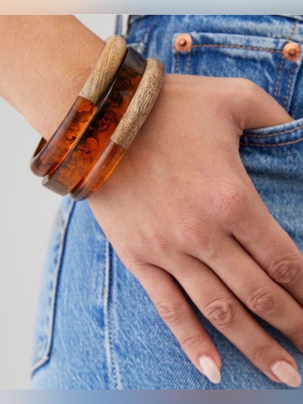 8 Other Reasons Wood Bangle Bracelet Set (3). NWT, $55 Retail